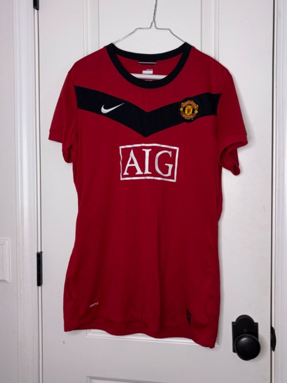 Nike Manchester United Home Jersey Shirt 2009-2010 Red AIG Dri-Fit size XL